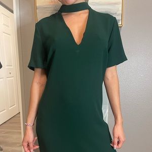 Zara emerald green keyhole shift dress